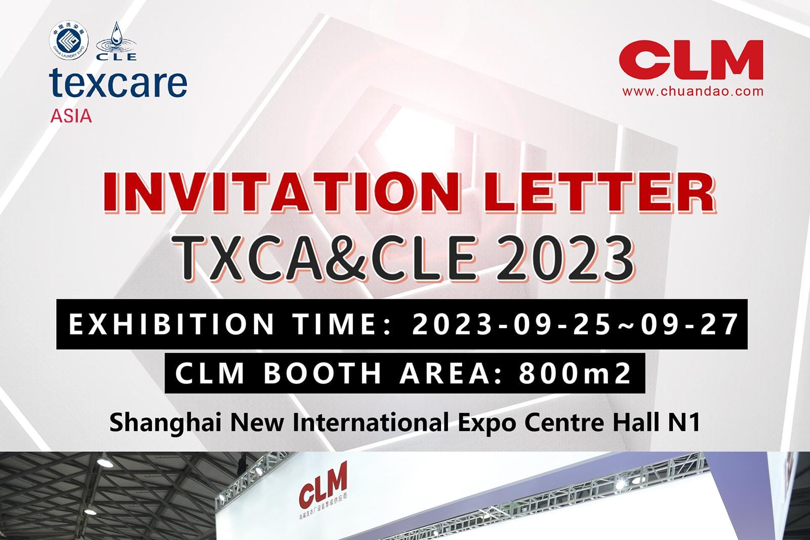 Invitation To CLM 2023 Texcare  Asia & China Laundry Expo (TXCA & CLE)